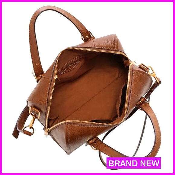 Mini Satchel Handbag with Adjustable Crossbody Strap and Leather Construction